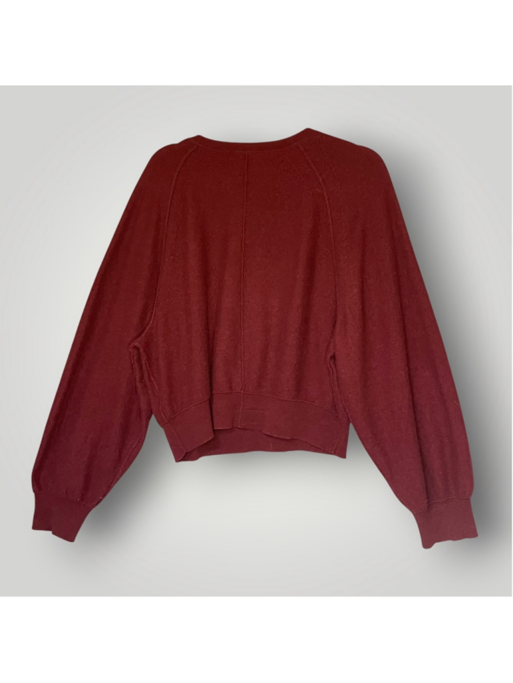 Free People XL Burgundy 100% Cashmere Henley Sweater - Picture 2 of 9